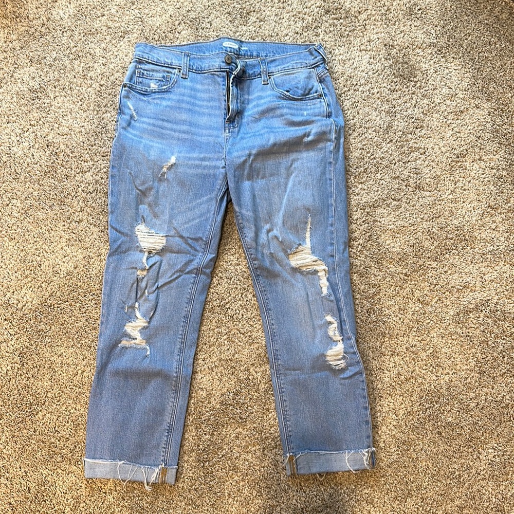 Old Navy Light Washed Denim High Waisted Boyfriend Jean